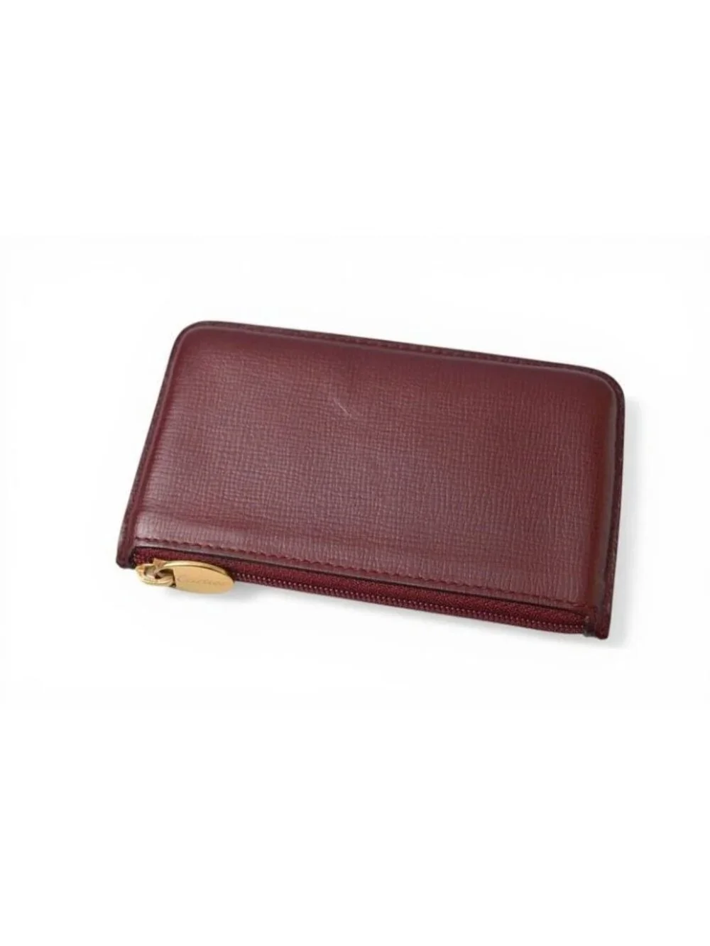 Cartier Coin Case Key Pouch Vintage Must de Cartier Bordeaux with Chain